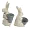 Hello Honey® Antique White & Gray Bunny Figurine Set